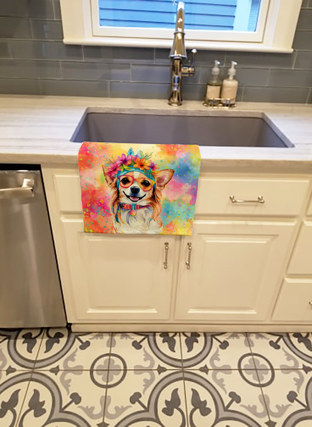 Buy this Chihuahua Hippie Dawg Kitchen Towel