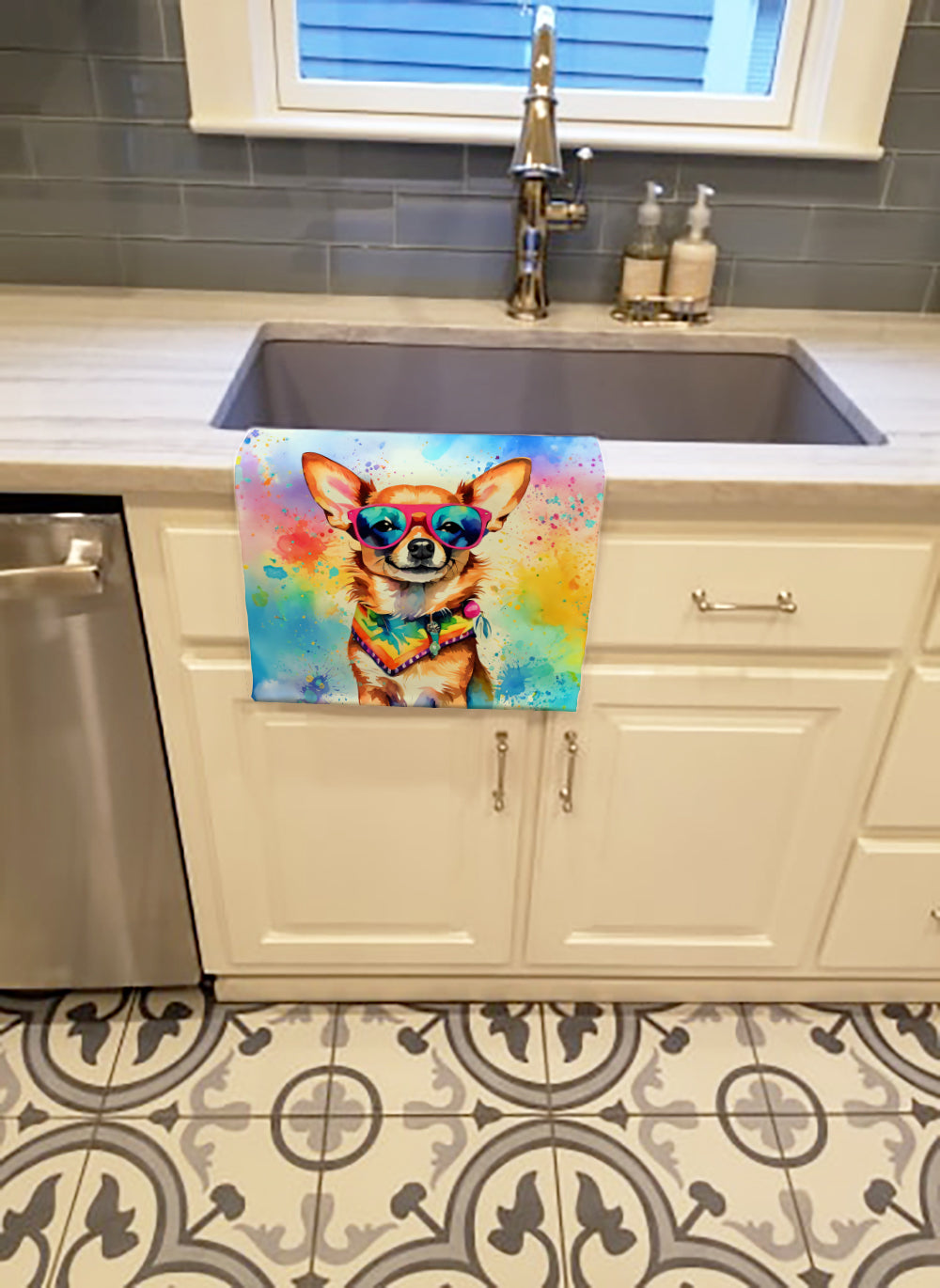 Buy this Chihuahua Hippie Dawg Kitchen Towel