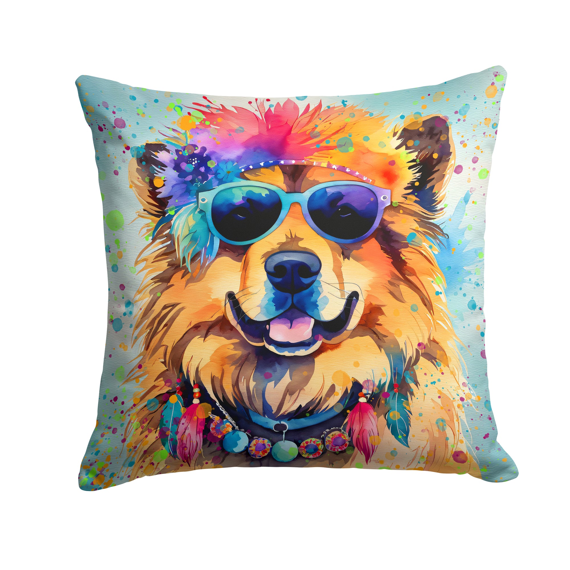 Buy this Chow Chow Hippie Dawg Fabric Decorative Pillow