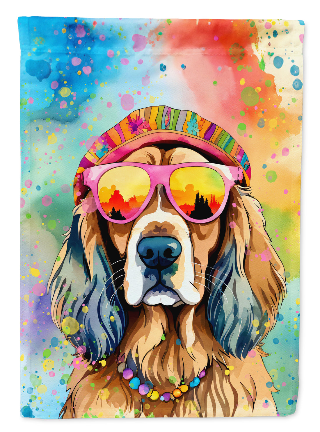 Buy this Cocker Spaniel Hippie Dawg House Flag