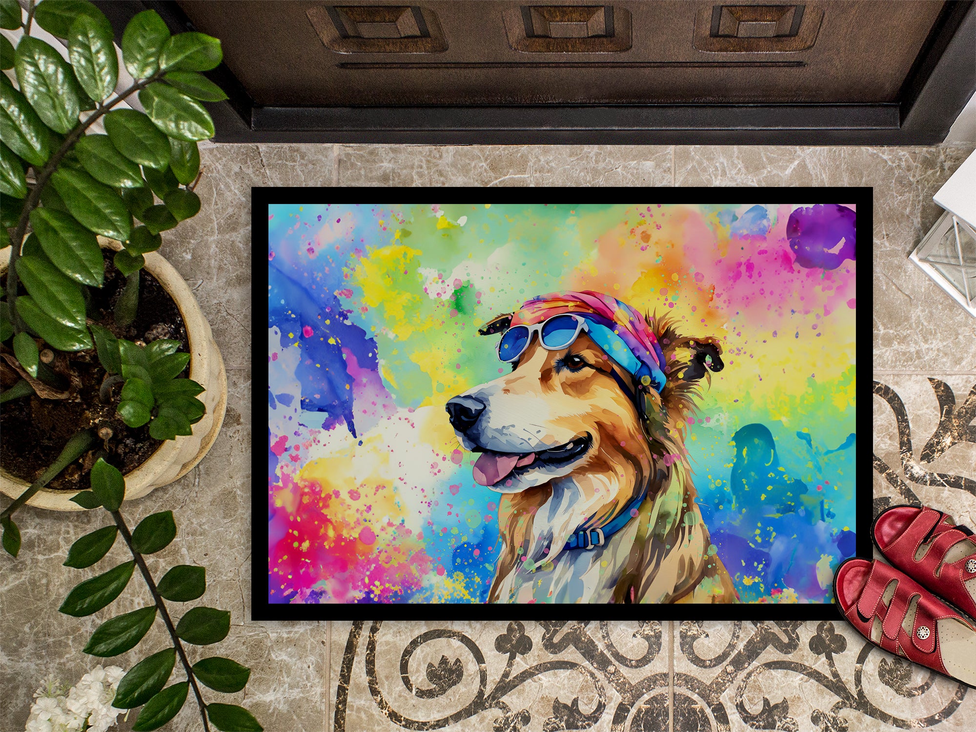 Collie Hippie Dawg Doormat