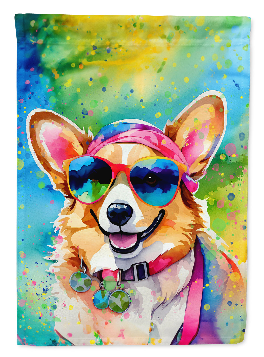 Buy this Corgi Hippie Dawg Garden Flag