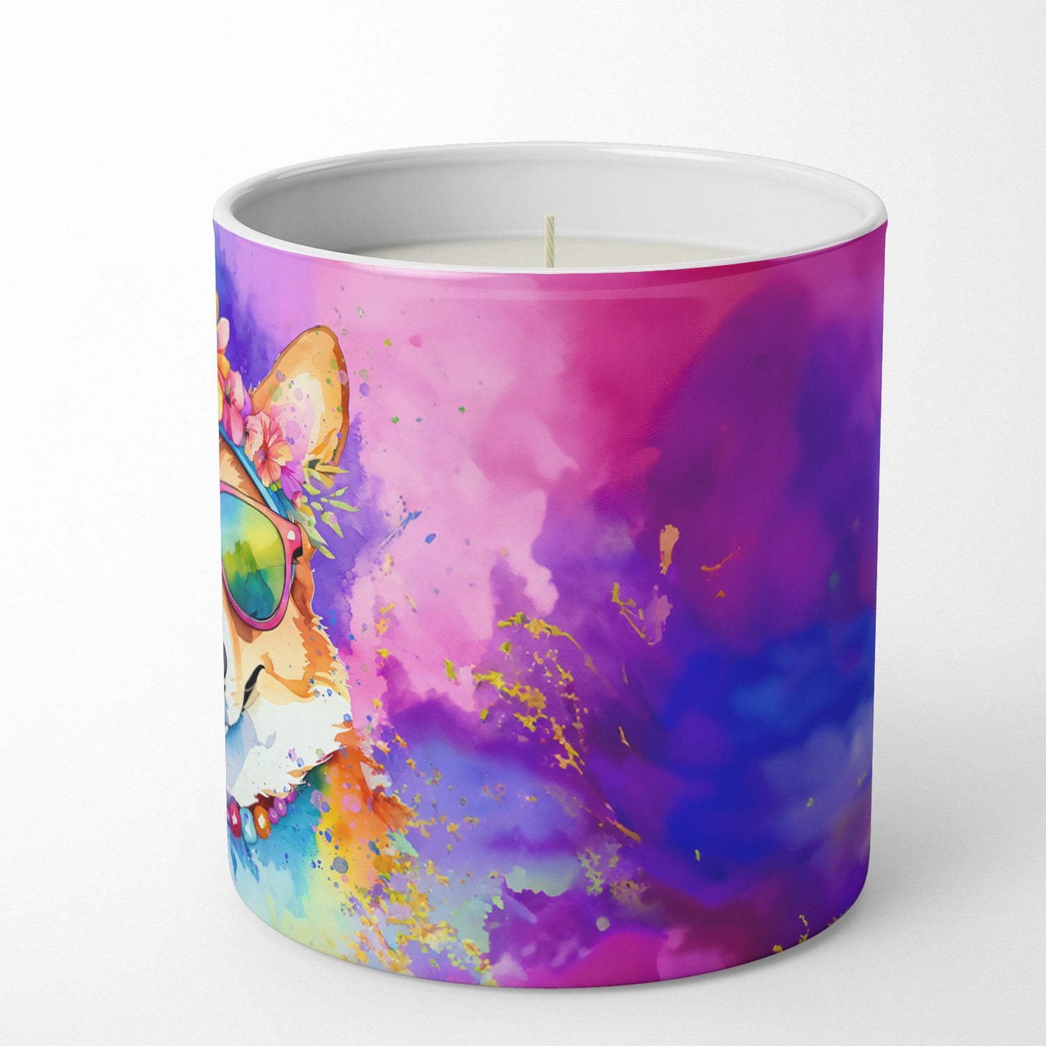 Corgi Hippie Dawg Decorative Soy Candle