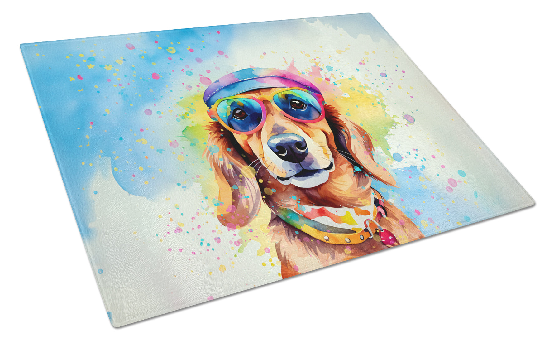 Buy this Dachshund Hippie Dawg Glass Cutting Board Large