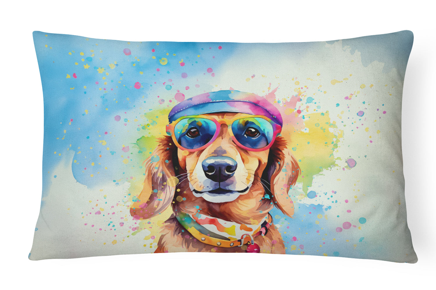 Buy this Dachshund Hippie Dawg Fabric Decorative Pillow