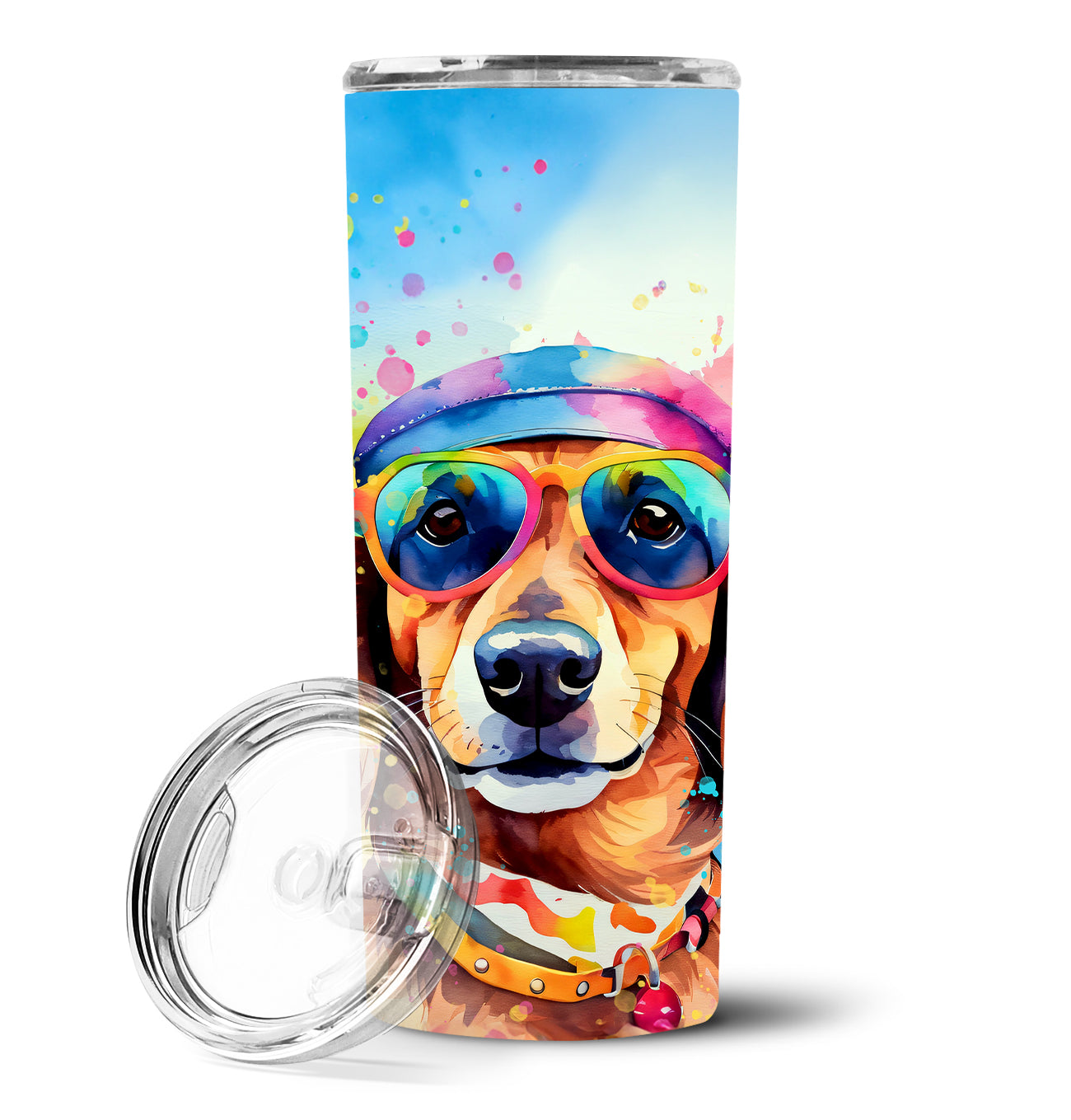 Buy this Dachshund Hippie Dawg Stainless Steel Skinny Tumbler