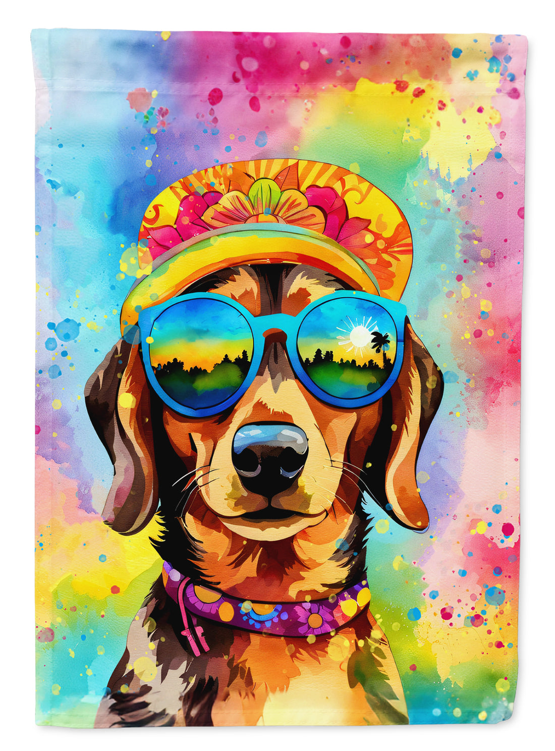 Buy this Dachshund Hippie Dawg House Flag