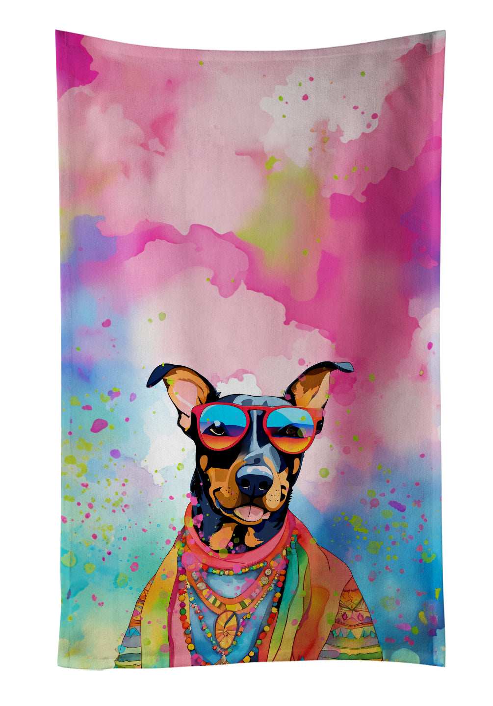 Buy this Doberman Pinscher Hippie Dawg Kitchen Towel