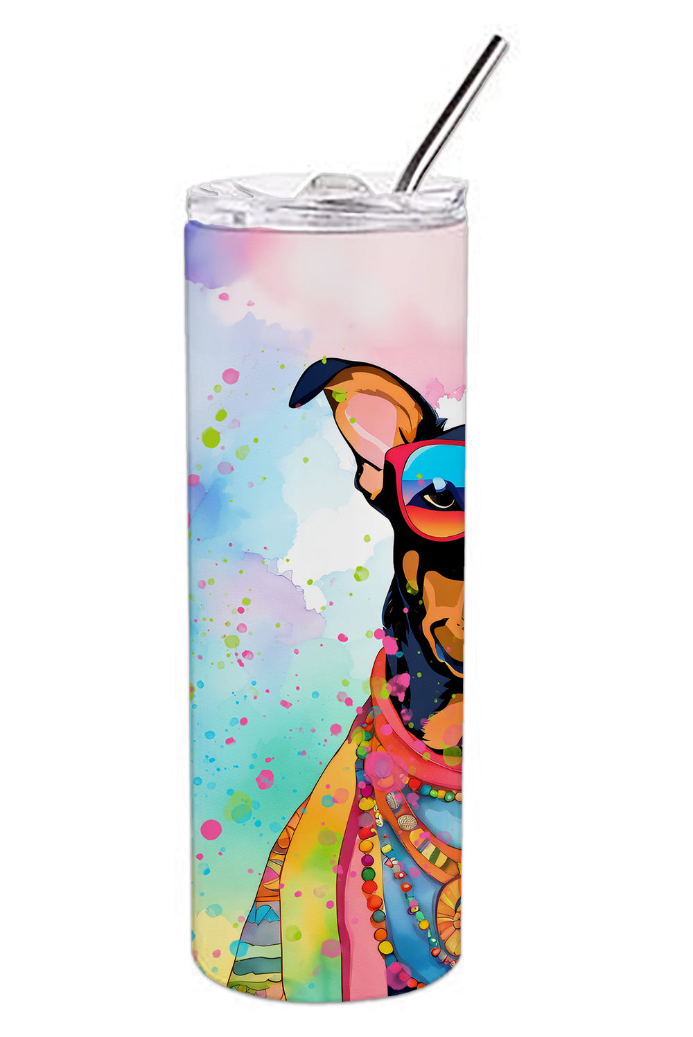 Buy this Doberman Pinscher Hippie Dawg Stainless Steel Skinny Tumbler