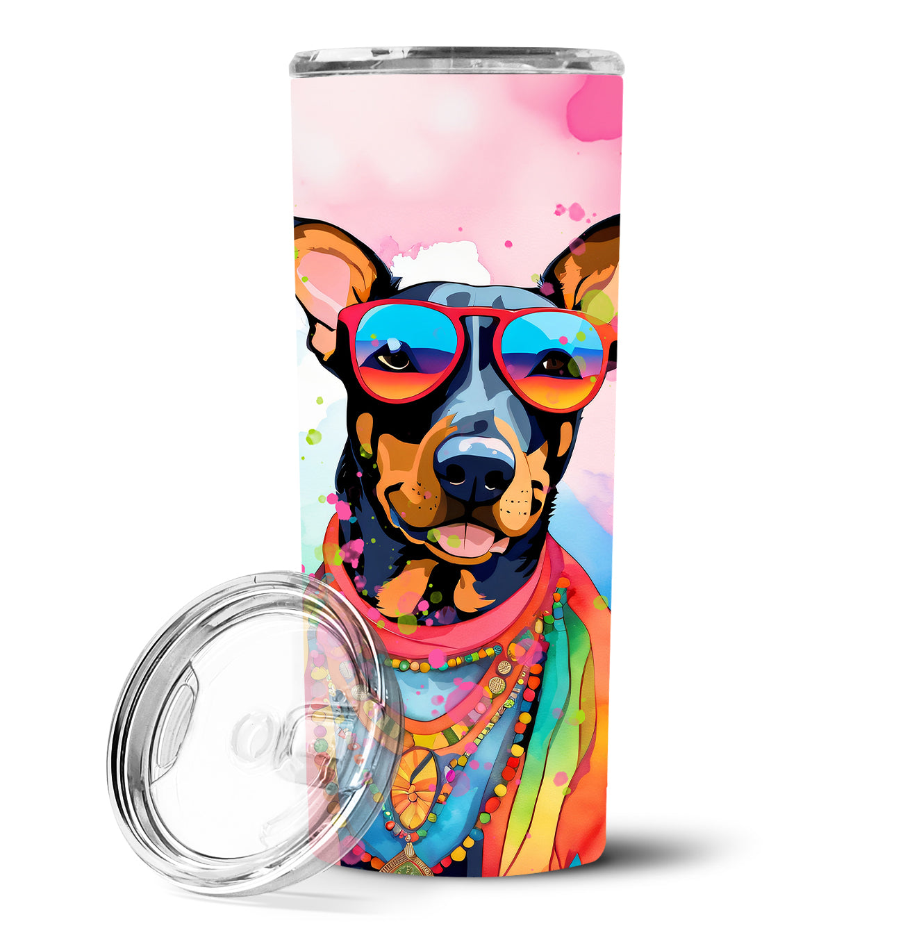 Buy this Doberman Pinscher Hippie Dawg Stainless Steel Skinny Tumbler