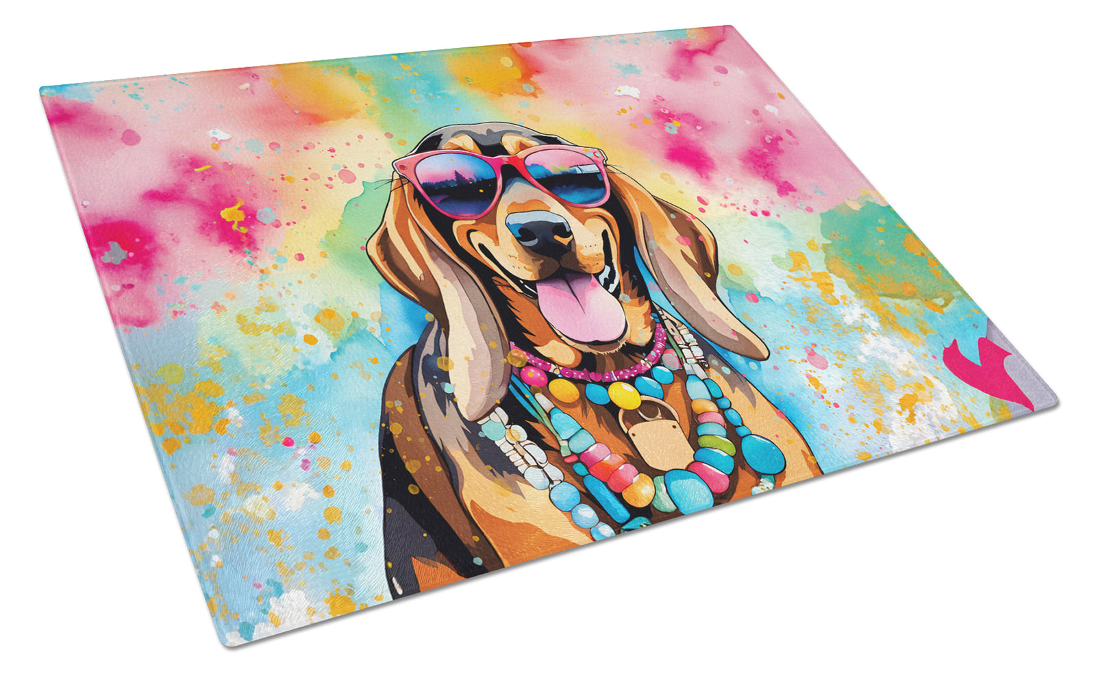 Buy this Doberman Pinscher Hippie Dawg Glass Cutting Board Large