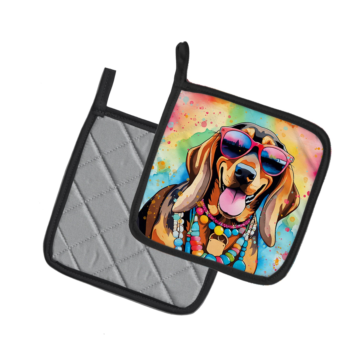 Doberman Pinscher Hippie Dawg Pair of Pot Holders