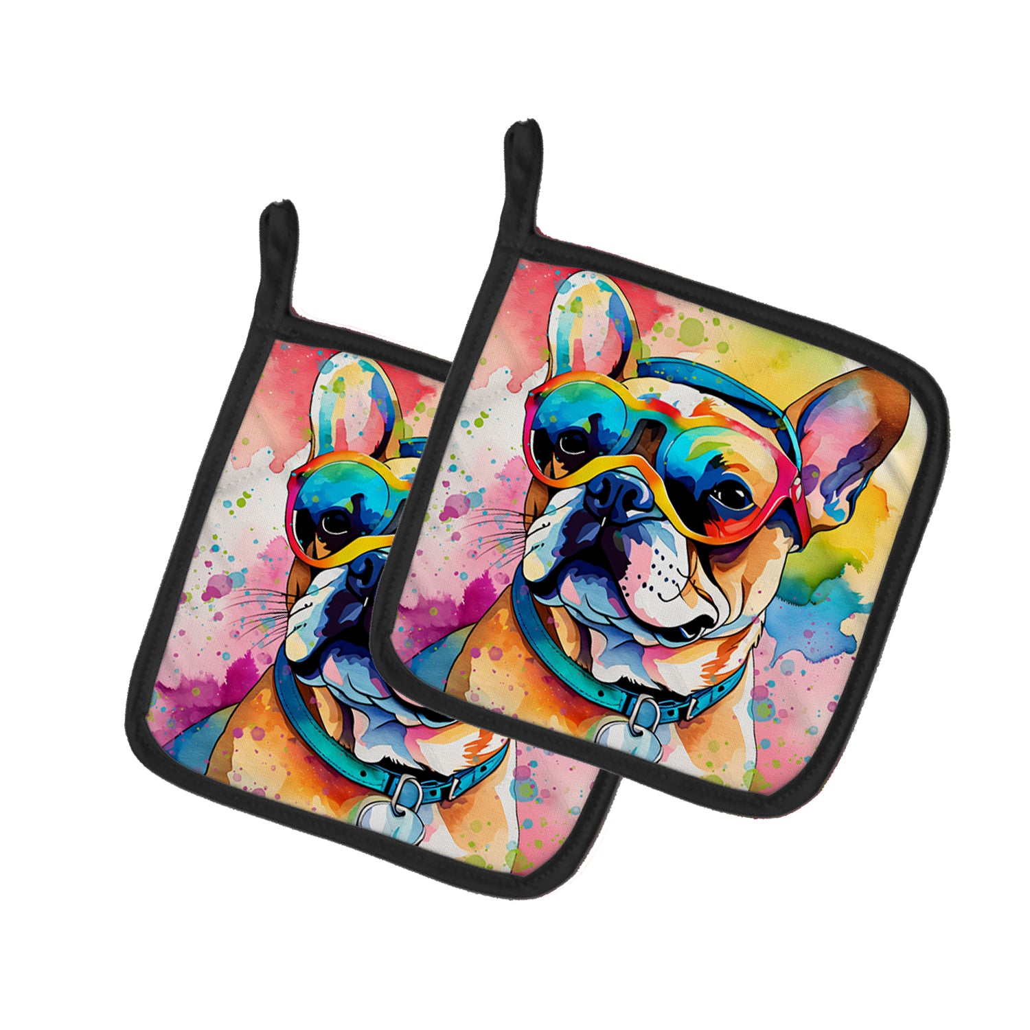 Buy this French Bulldog Hippie Dawg Pair of Pot Holders