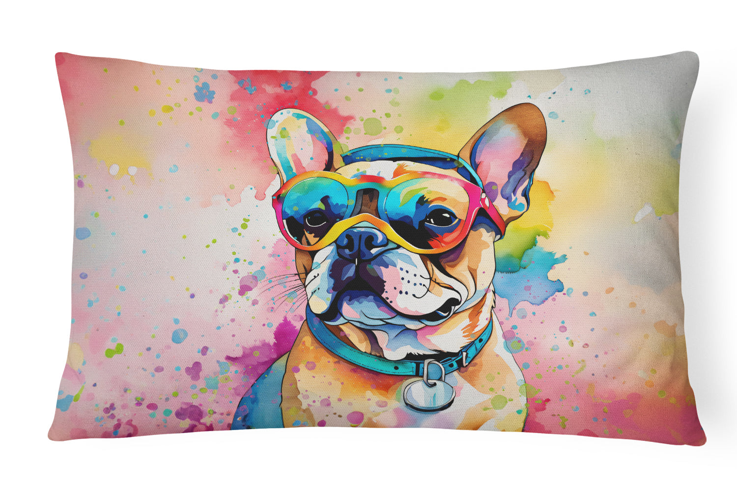 Buy this French Bulldog Hippie Dawg Fabric Decorative Pillow