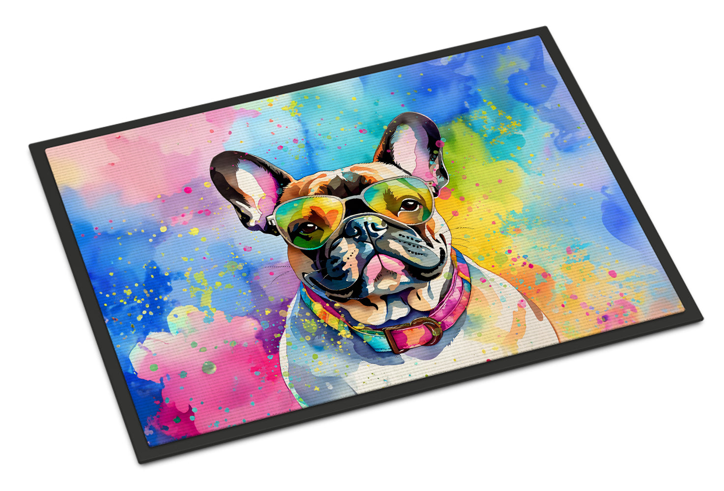 Buy this French Bulldog Hippie Dawg Indoor or Outdoor Mat 24x36