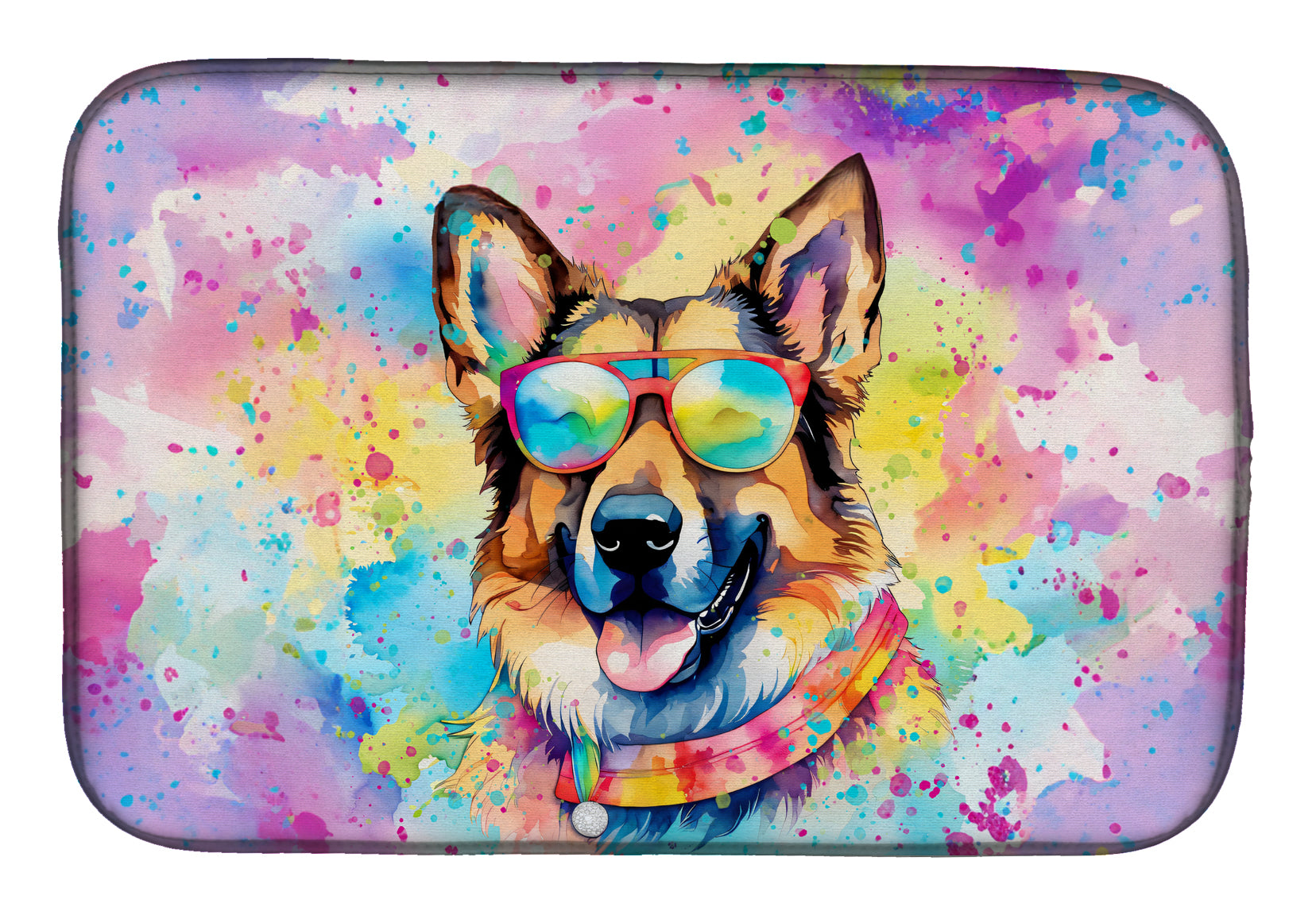 Buy this German Shepherd Hippie Dawg Dish Drying Mat