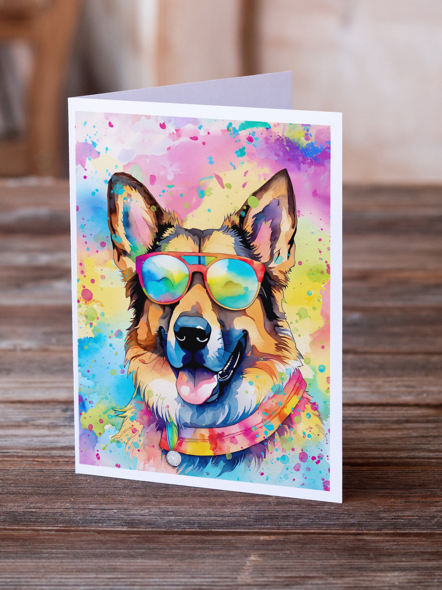 Buy this German Shepherd Hippie Dawg Greeting Cards Pack of 8