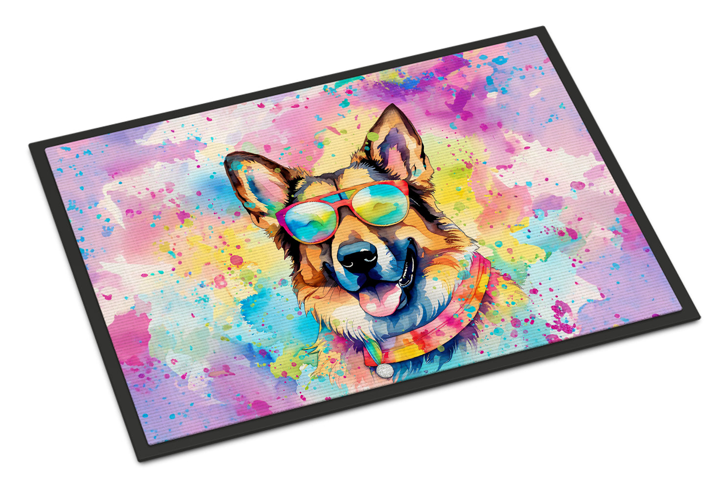 Buy this German Shepherd Hippie Dawg Indoor or Outdoor Mat 24x36