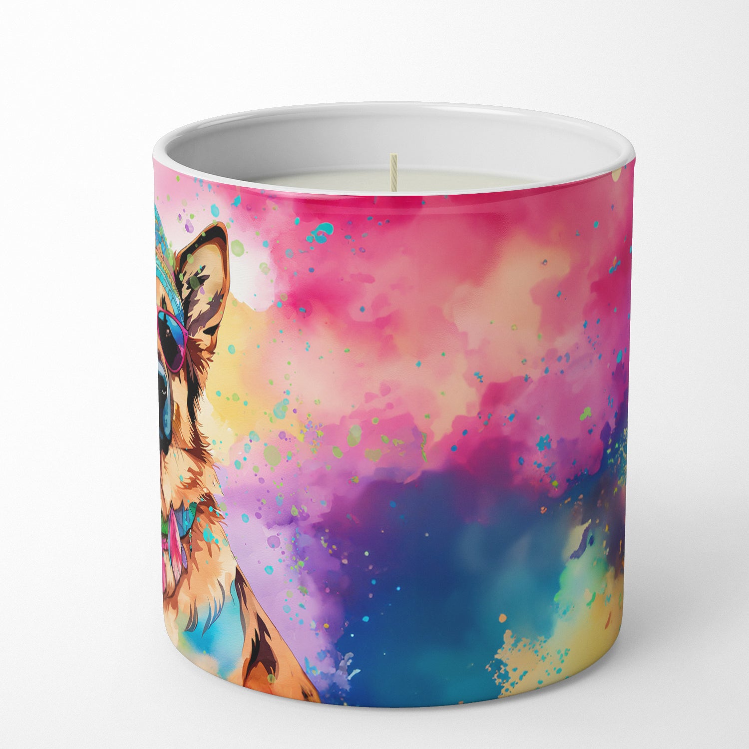 German Shepherd Hippie Dawg Decorative Soy Candle