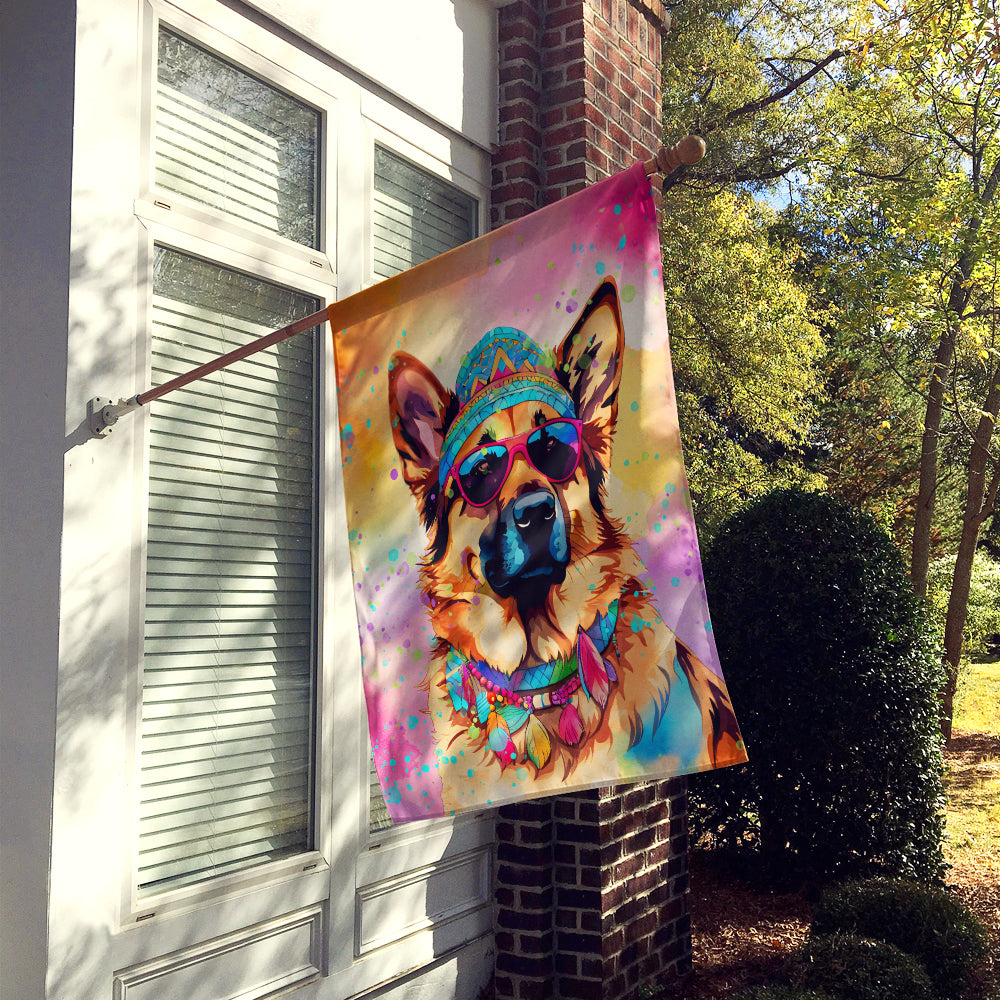 Buy this German Shepherd Hippie Dawg House Flag