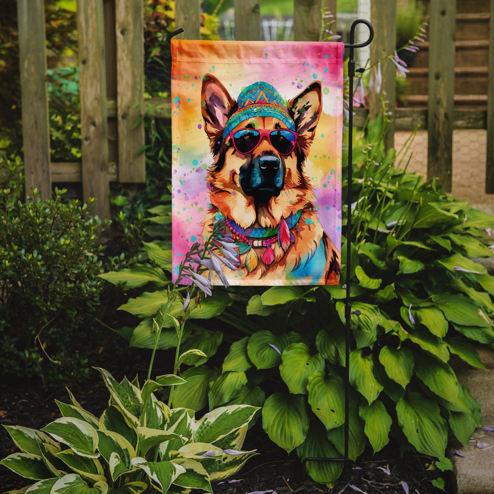 Buy this German Shepherd Hippie Dawg Garden Flag