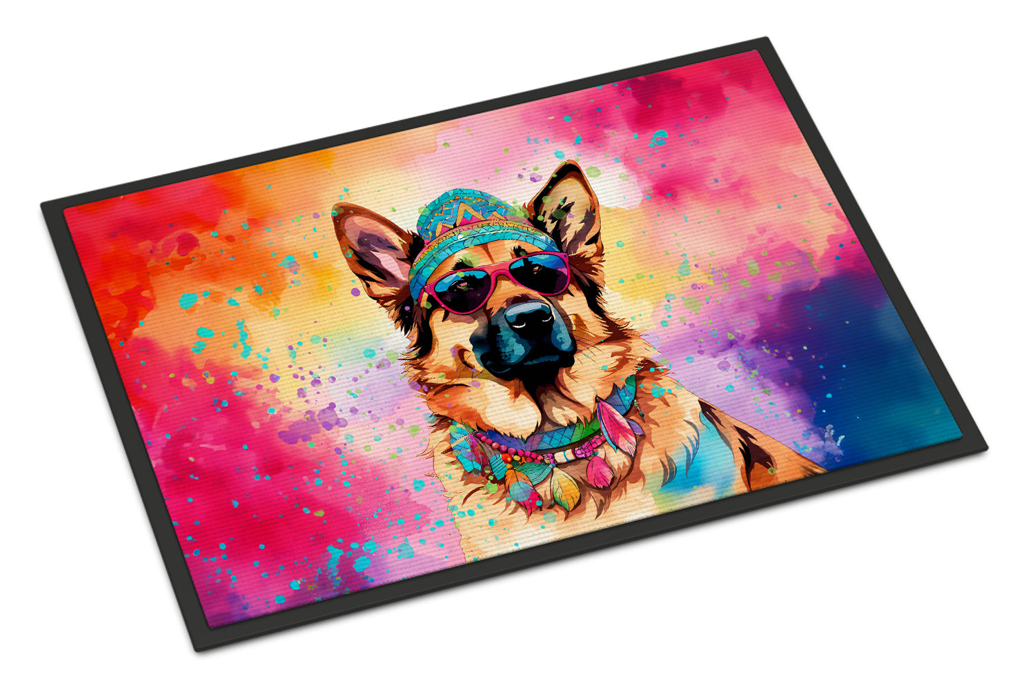 Buy this German Shepherd Hippie Dawg Indoor or Outdoor Mat 24x36