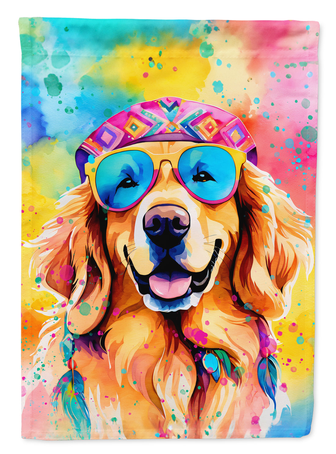 Buy this Golden Retriever Hippie Dawg Garden Flag