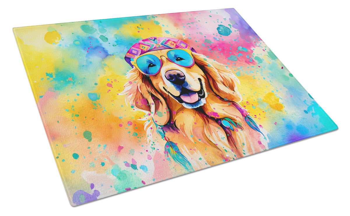 Buy this Golden Retriever Hippie Dawg Glass Cutting Board Large