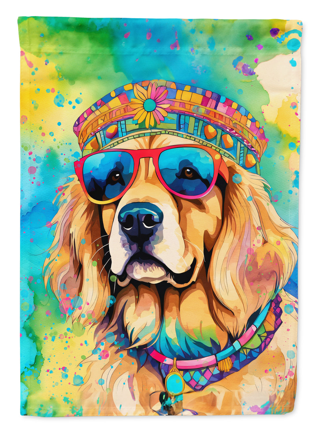 Buy this Golden Retriever Hippie Dawg Garden Flag