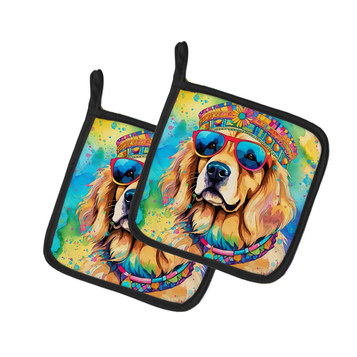 Buy this Golden Retriever Hippie Dawg Pair of Pot Holders