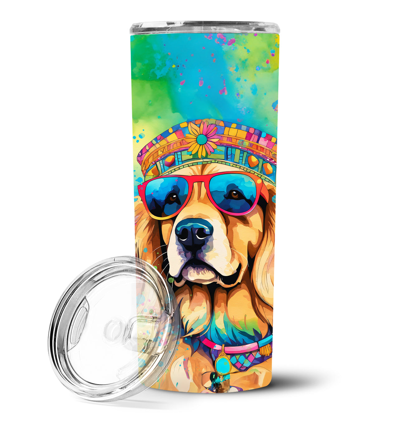 Buy this Golden Retriever Hippie Dawg Stainless Steel Skinny Tumbler