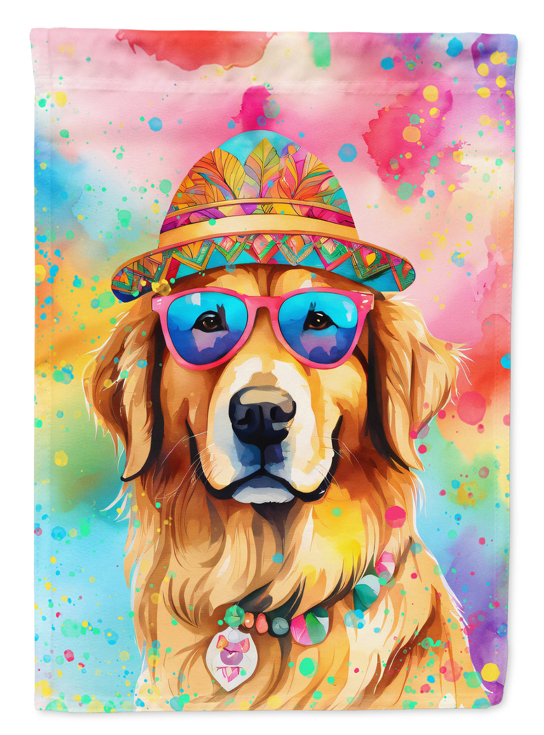 Buy this Golden Retriever Hippie Dawg House Flag