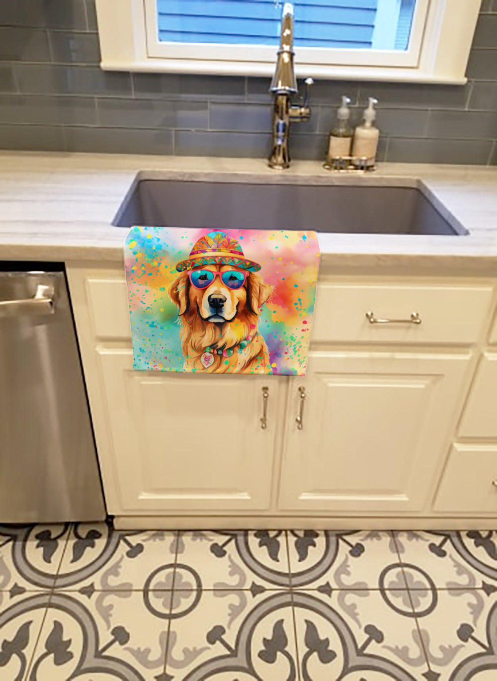 Buy this Golden Retriever Hippie Dawg Kitchen Towel