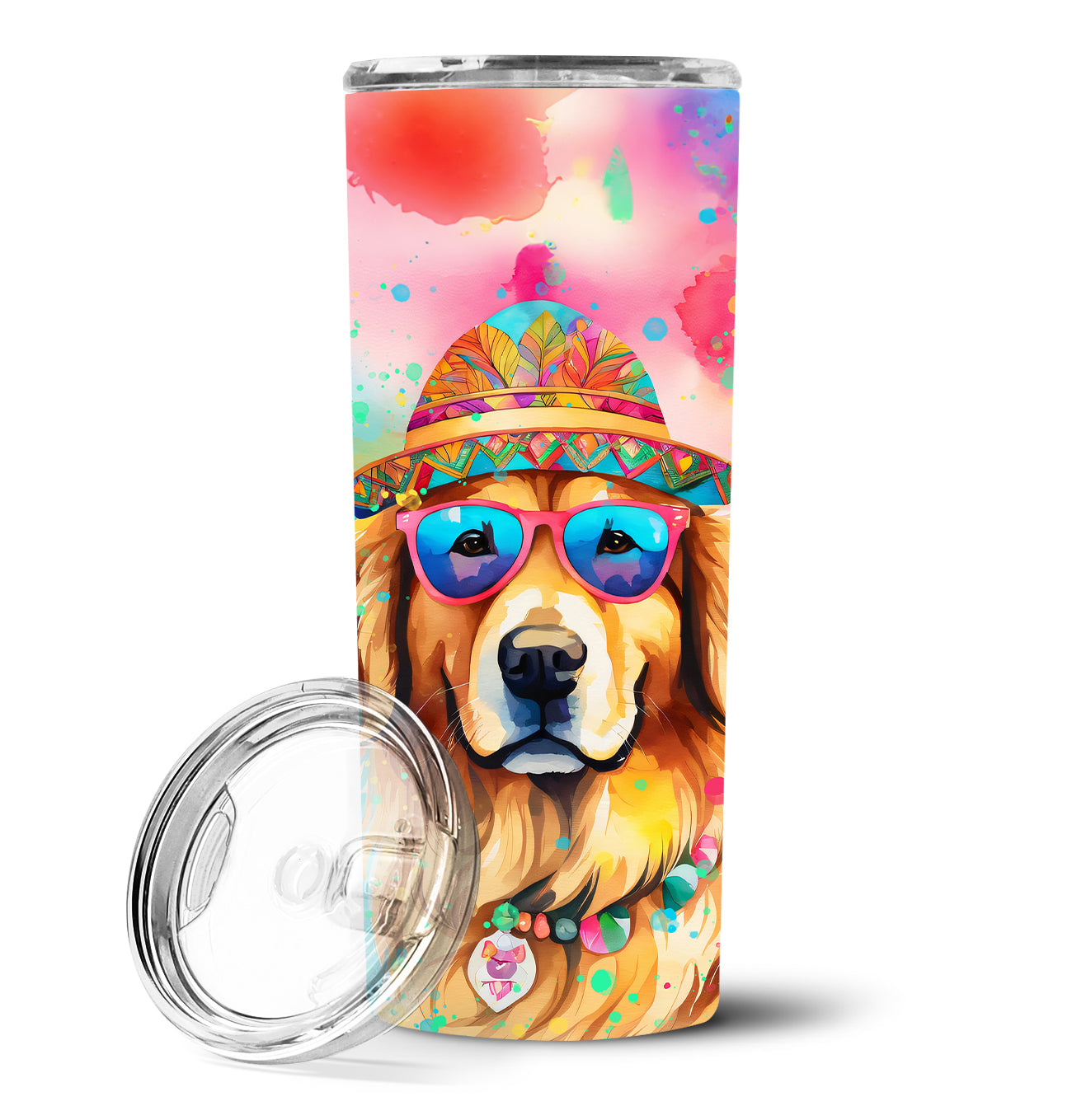 Buy this Golden Retriever Hippie Dawg Stainless Steel Skinny Tumbler