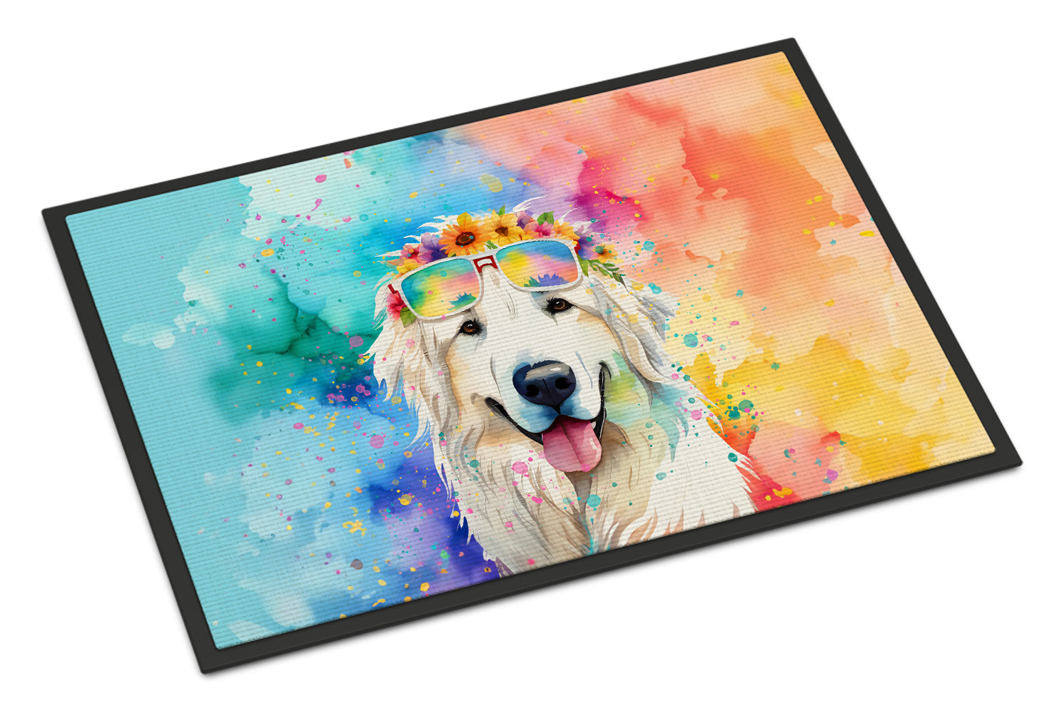 Buy this Great Pyrenees Hippie Dawg Indoor or Outdoor Mat 24x36