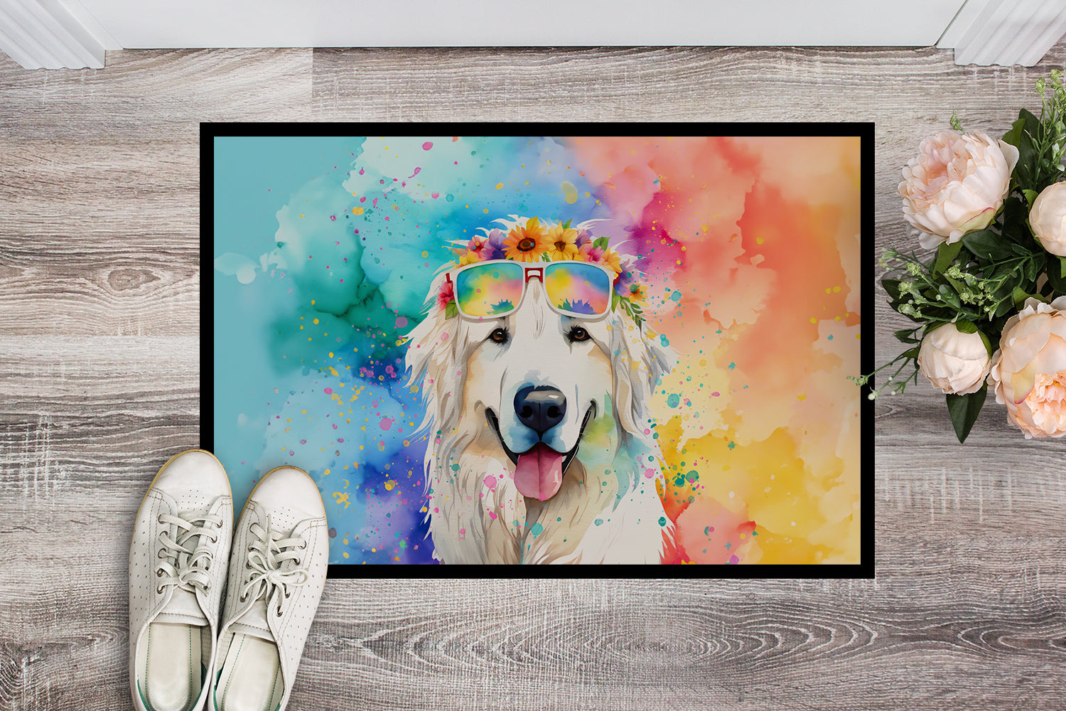 Buy this Great Pyrenees Hippie Dawg Doormat