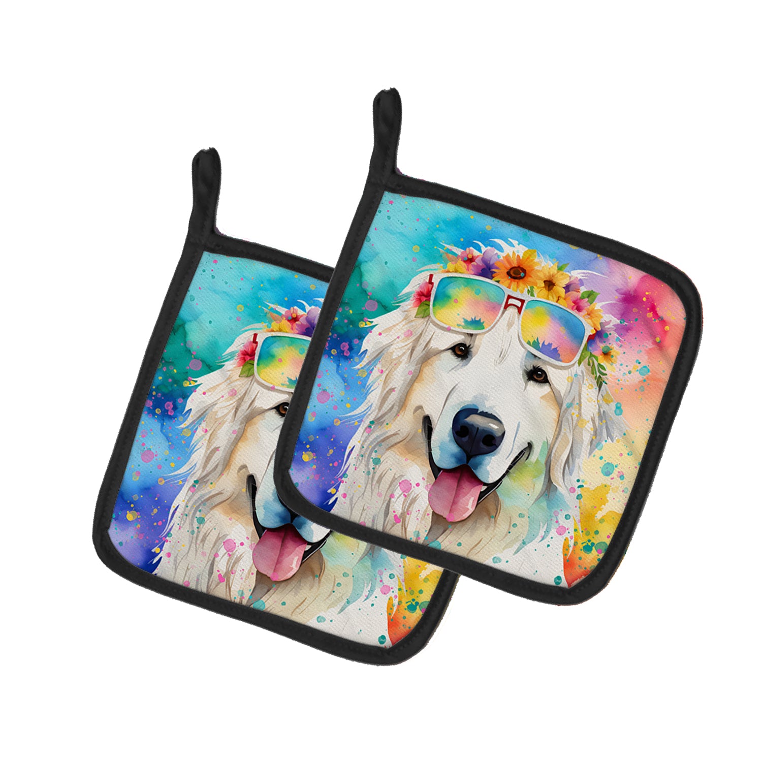 Buy this Great Pyrenees Hippie Dawg Pair of Pot Holders