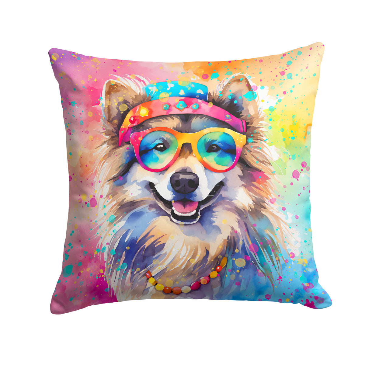 Buy this Keeshond Hippie Dawg Fabric Decorative Pillow