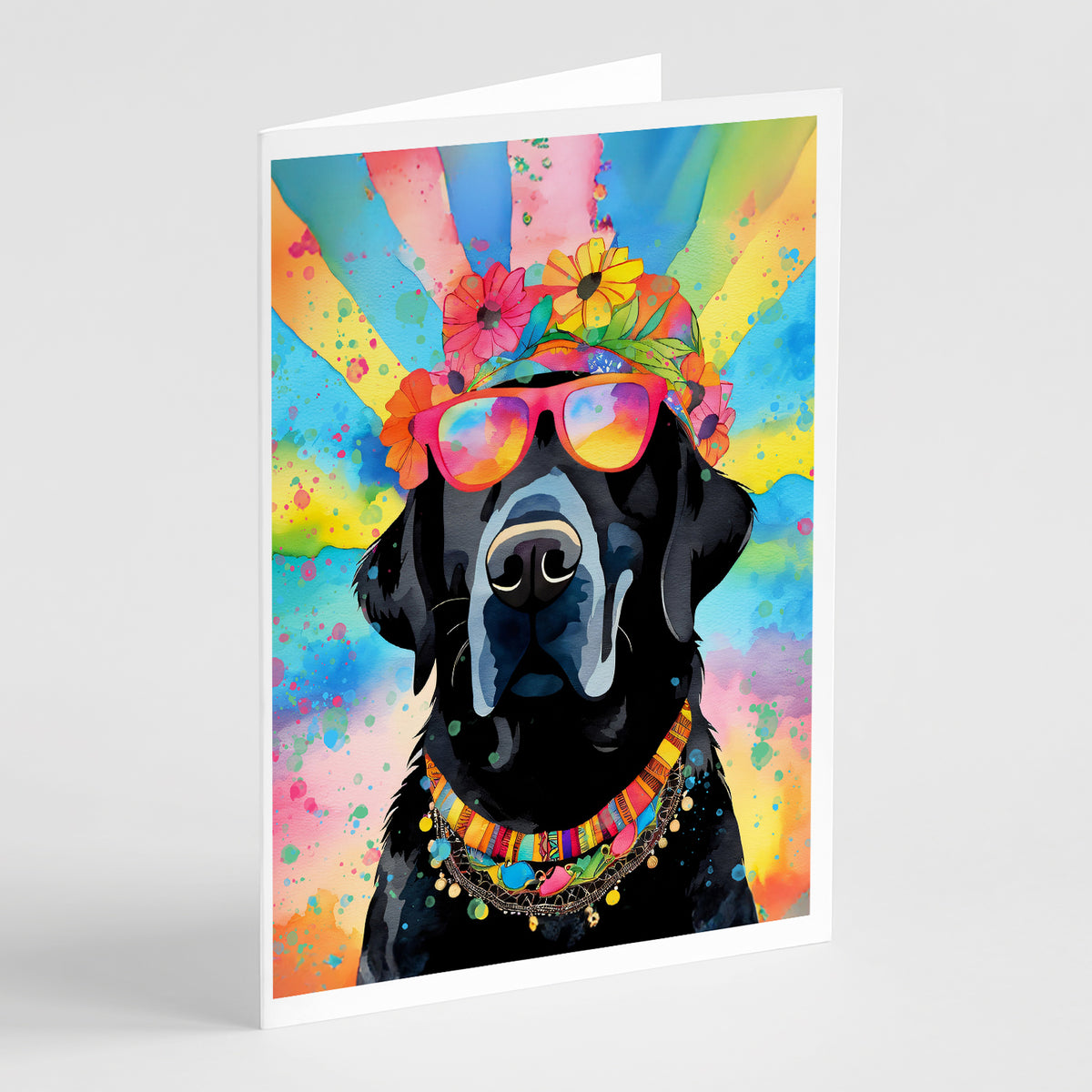 Buy this Black Labrador Hippie Dawg Greeting Cards Pack of 8