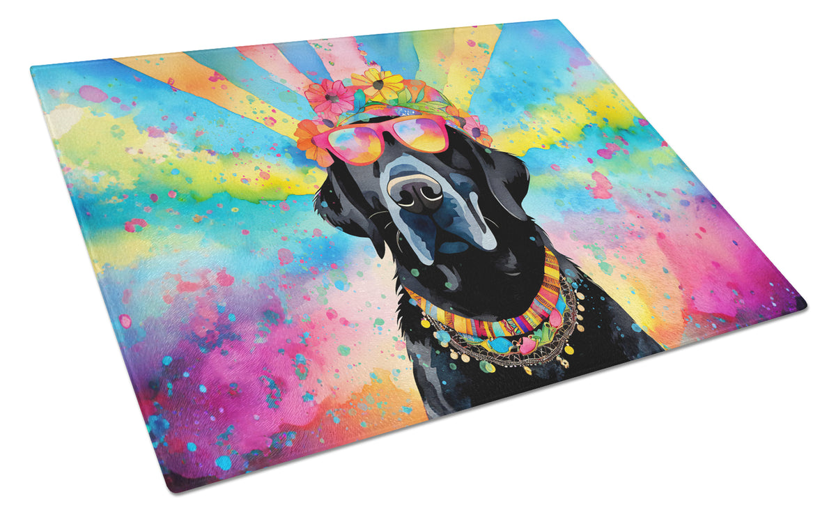 Buy this Black Labrador Hippie Dawg Glass Cutting Board Large