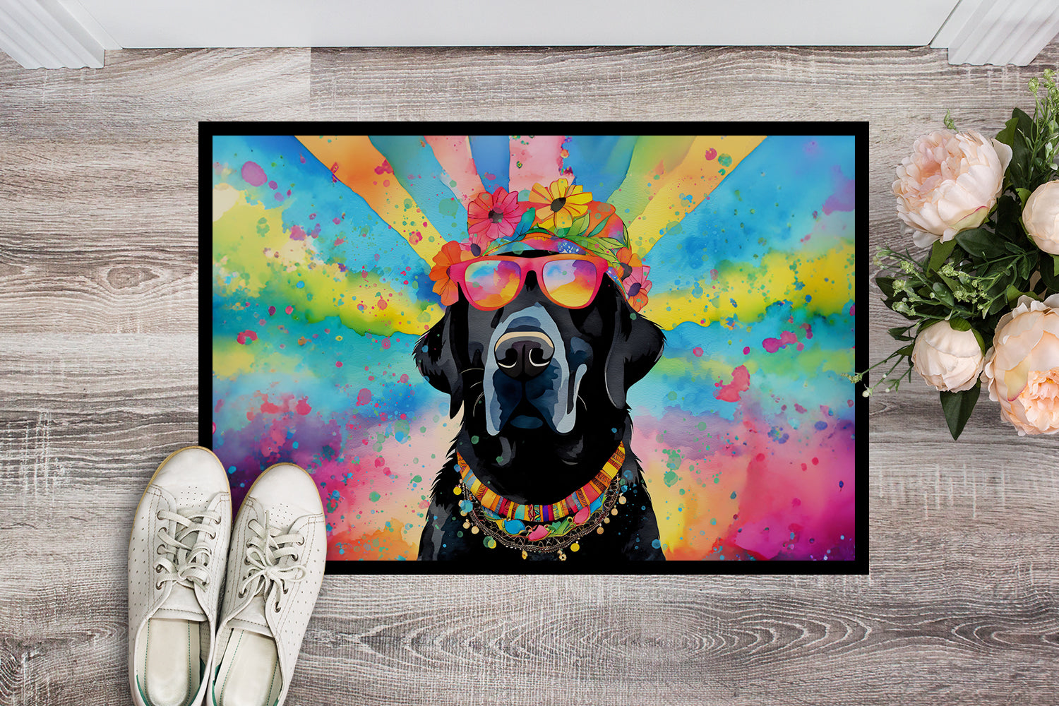 Buy this Black Labrador Hippie Dawg Doormat