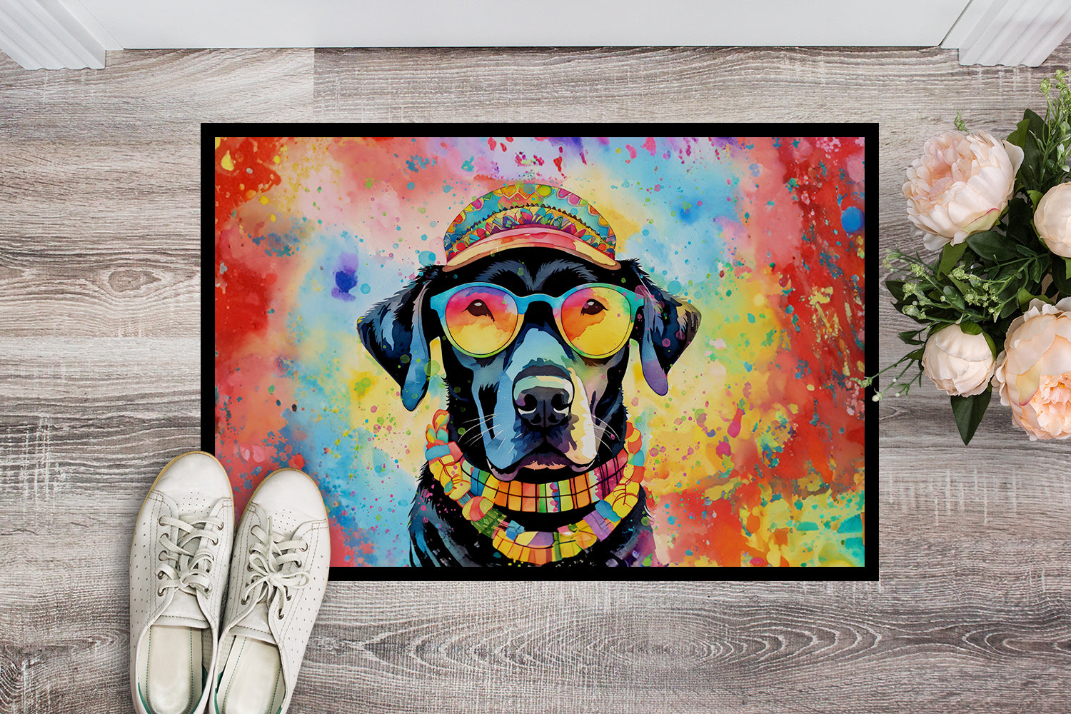 Buy this Black Labrador Hippie Dawg Doormat