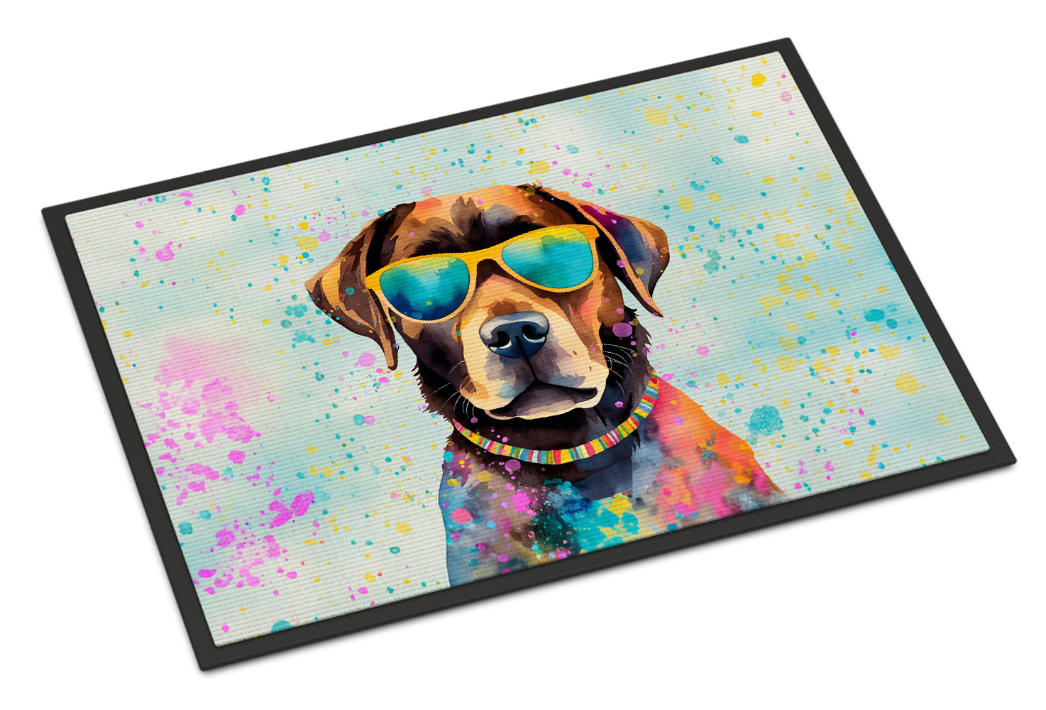 Buy this Chocolate Labrador Hippie Dawg Indoor or Outdoor Mat 24x36