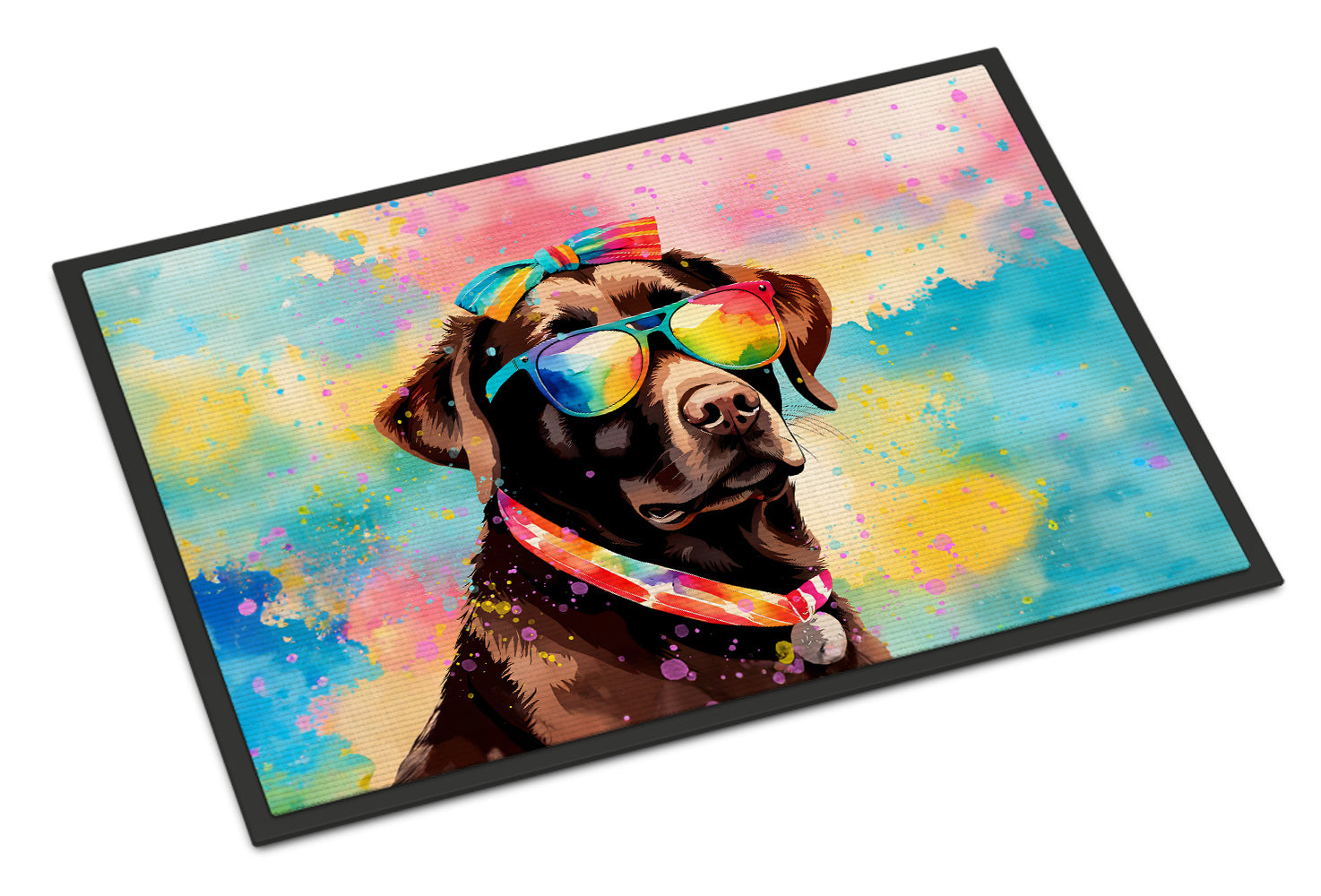 Buy this Chocolate Labrador Hippie Dawg Indoor or Outdoor Mat 24x36