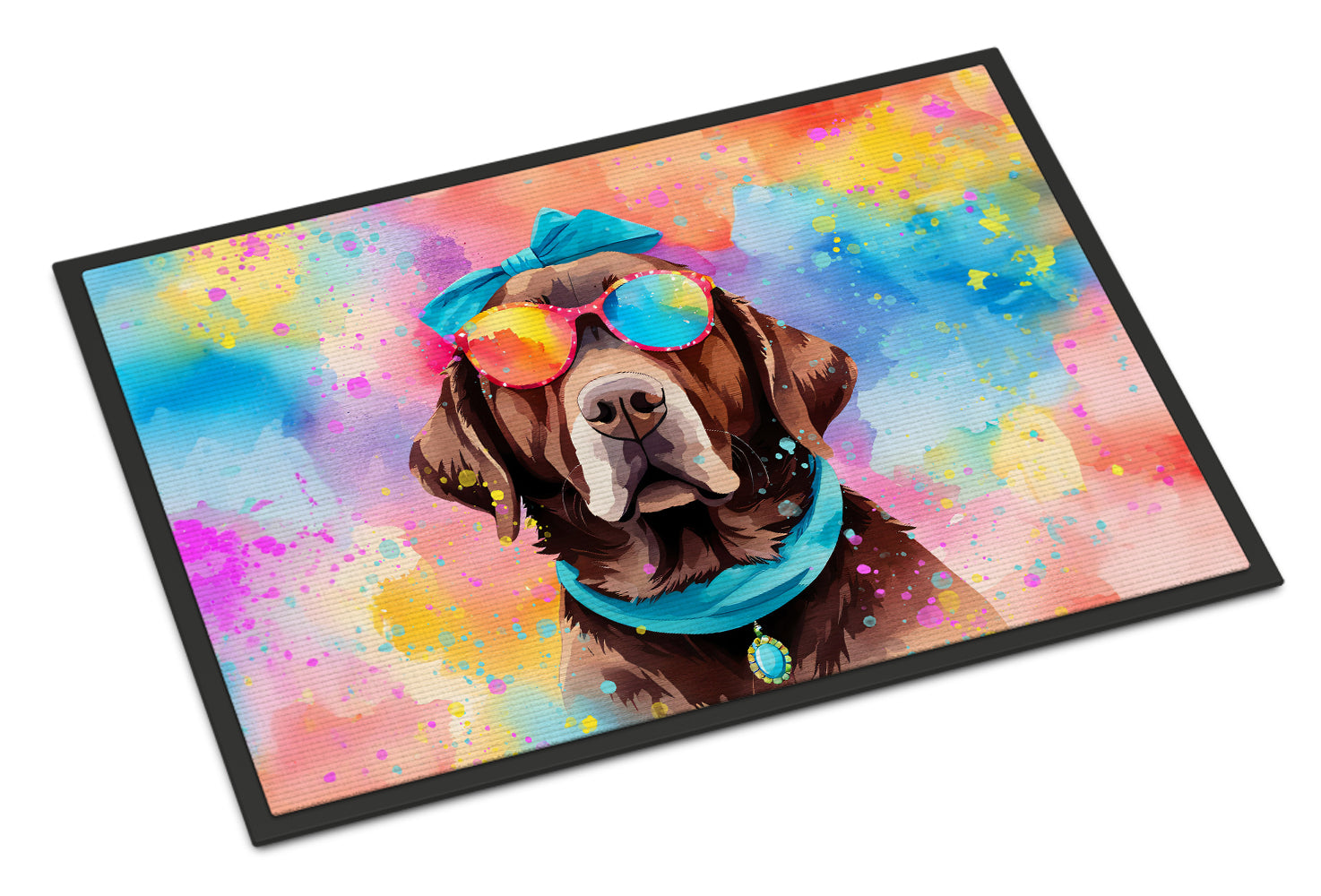 Buy this Chocolate Labrador Hippie Dawg Indoor or Outdoor Mat 24x36