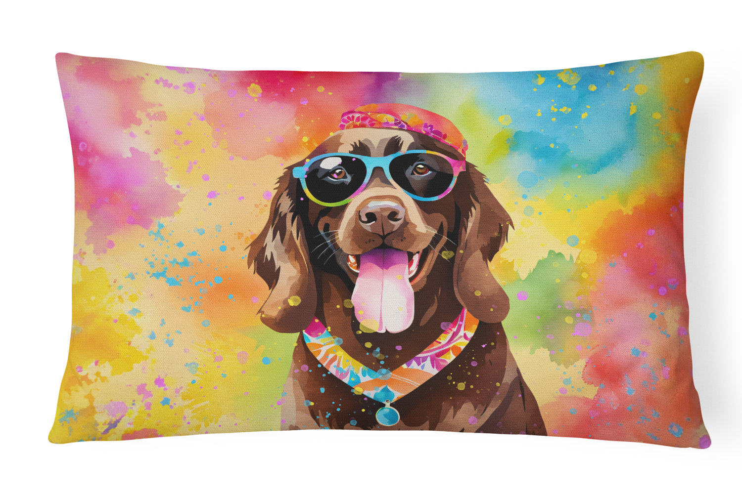 Buy this Chocolate Labrador Hippie Dawg Fabric Decorative Pillow