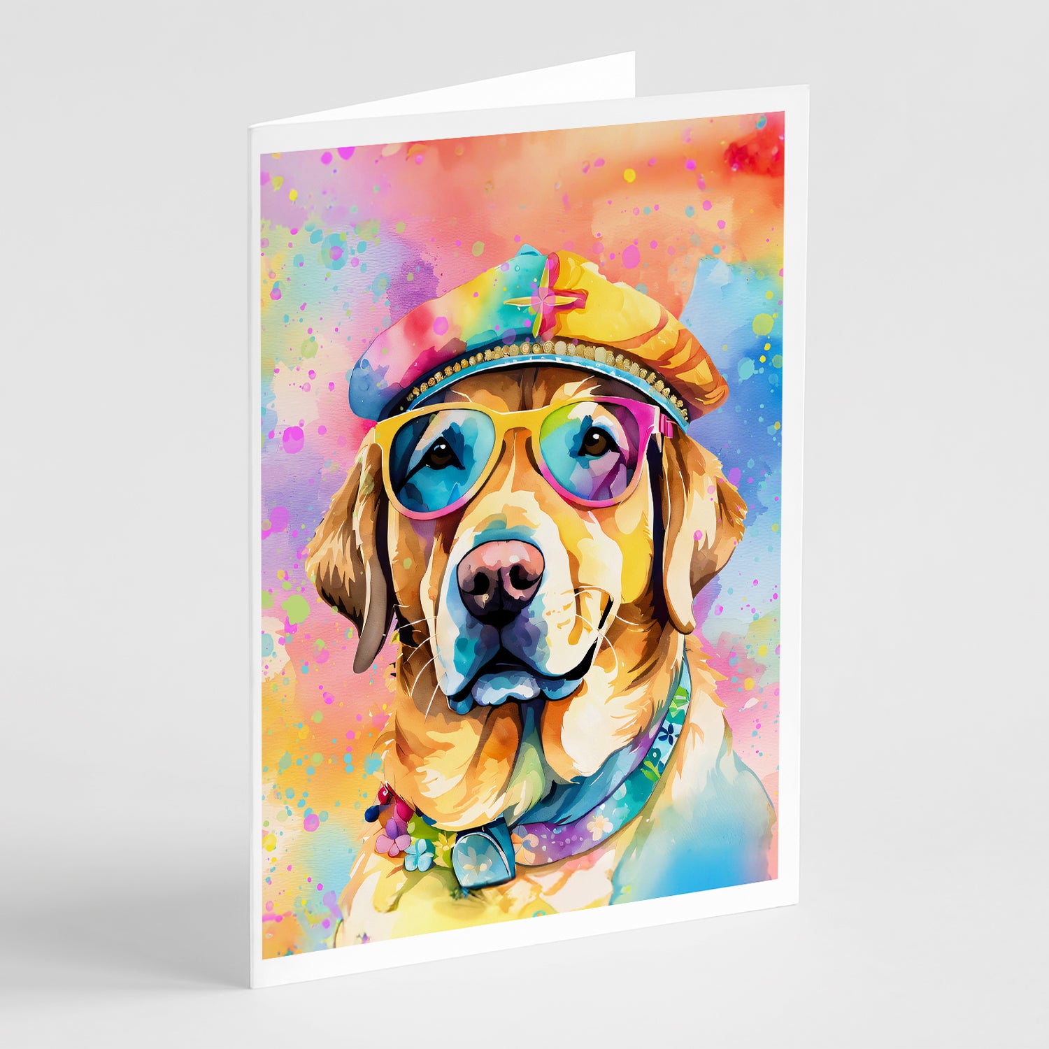 Buy this Yellow Labrador Hippie Dawg Greeting Cards Pack of 8