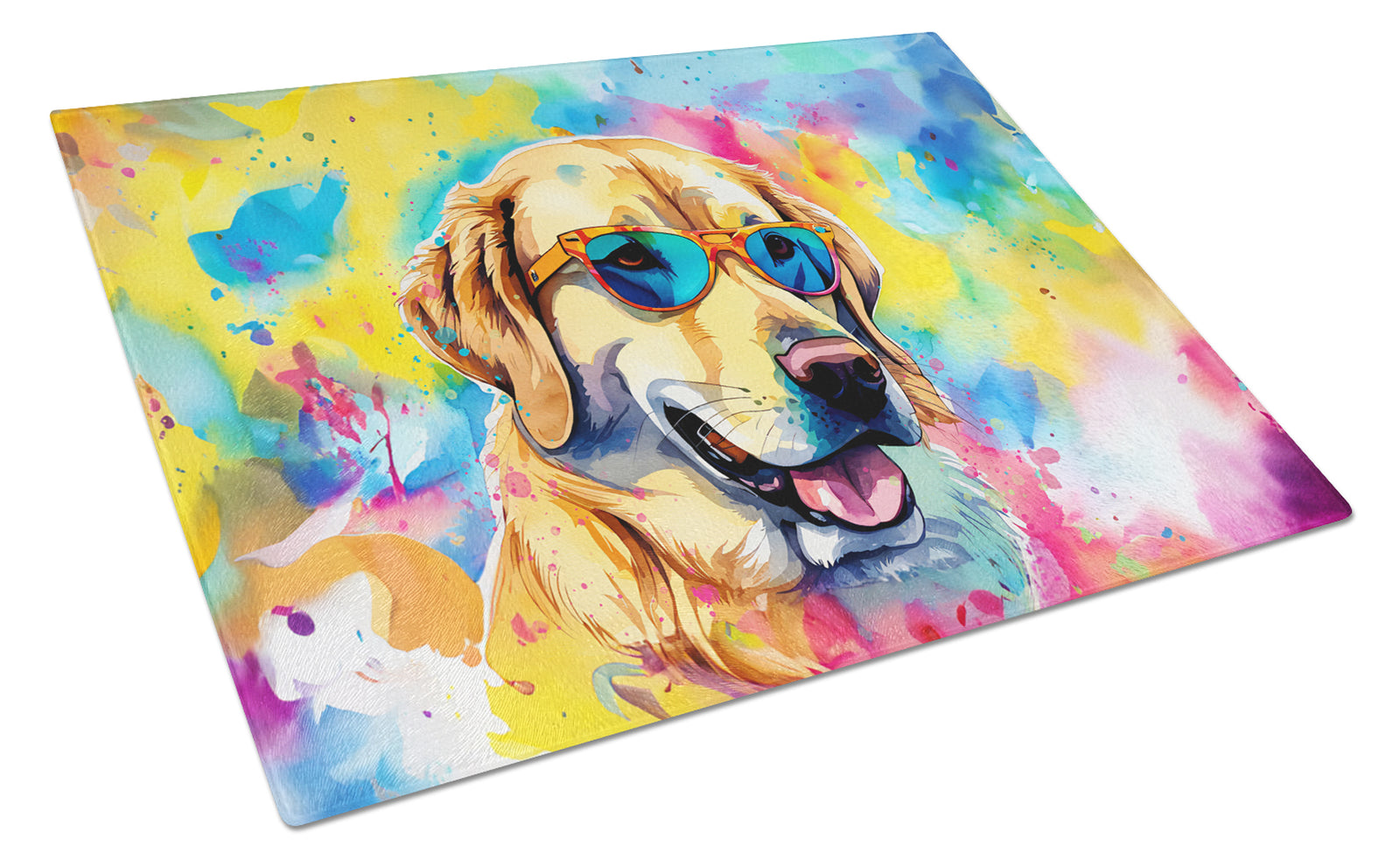 Buy this Yellow Labrador Hippie Dawg Glass Cutting Board Large