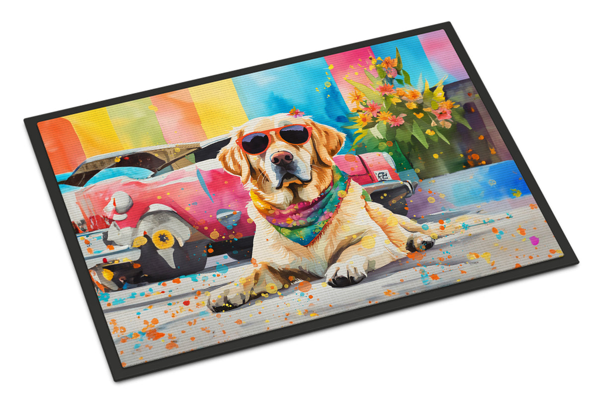 Buy this Yellow Labrador Hippie Dawg Indoor or Outdoor Mat 24x36