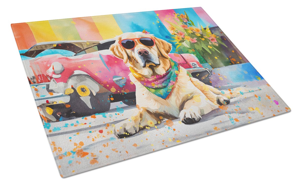 Buy this Yellow Labrador Hippie Dawg Glass Cutting Board Large